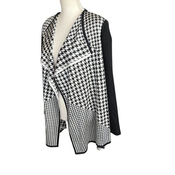 St. John Collection Women's Houndstooth Open Drape Front Cardigan Size Small P - Picture 3 of 8